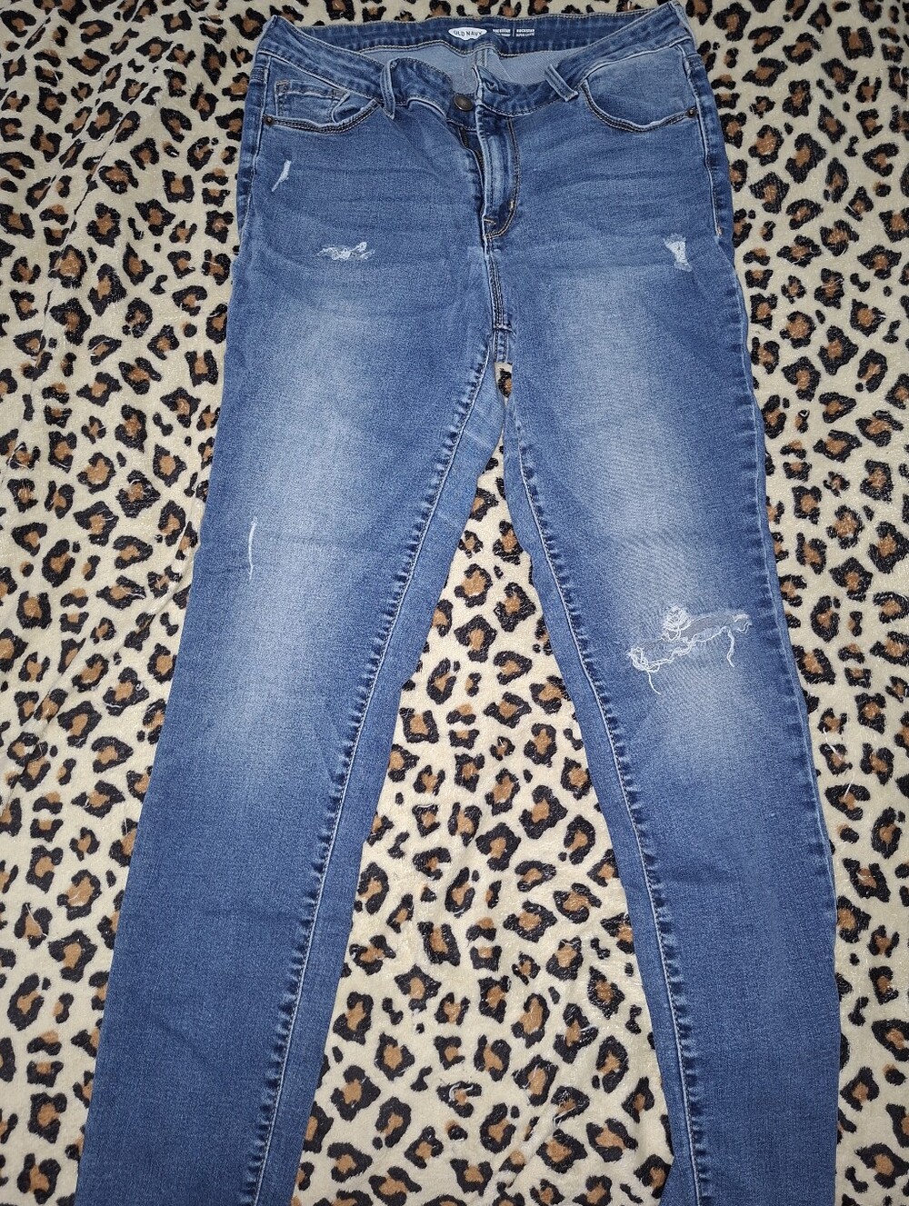 Classic Women's Blue Distressed Skinny Jeans